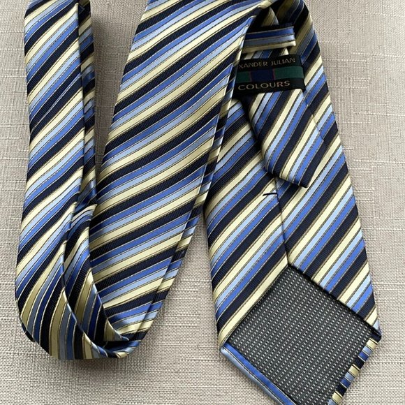 Alexander Julian Colours Men Tie Multi color Striped Necktie Classic Tie - Picture 3 of 10